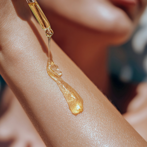 Esther Ritual body oil applied to skin – Selah Living botanical oil inspired by ancient Mediterranean beauty rituals